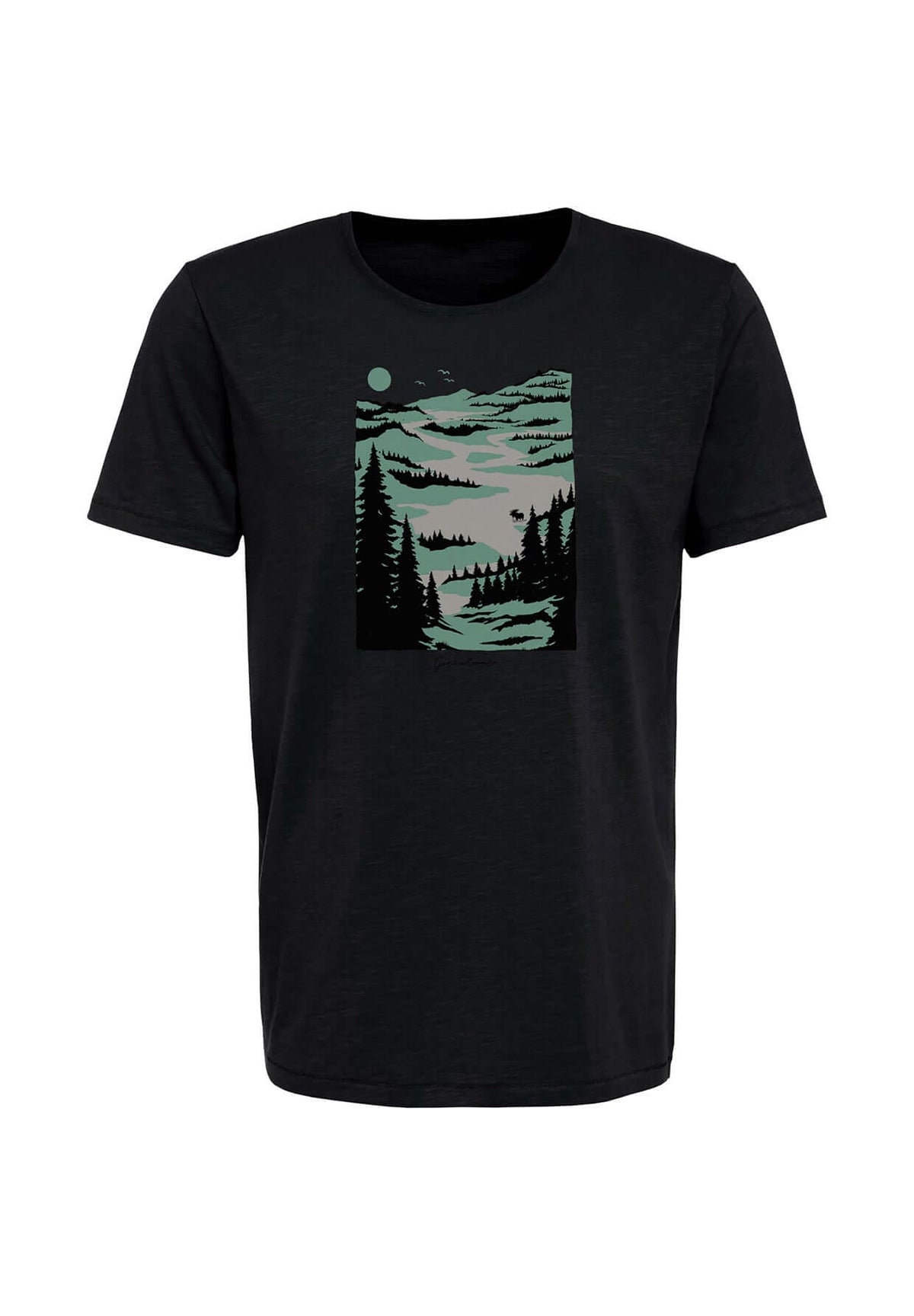 Black: Sportliches T-Shirt aus Bio-Baumwolle für Herren [19895]