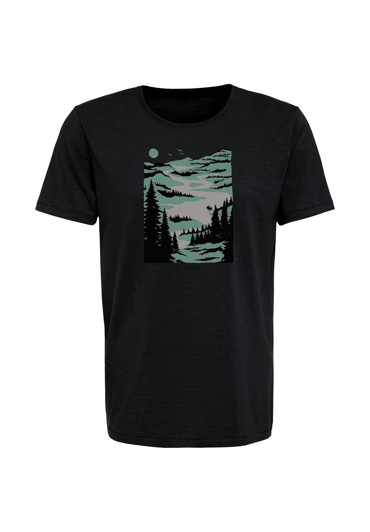 Schwarz:  Lässiges T-Shirt aus Bio-Baumwolle für Herren [19895]