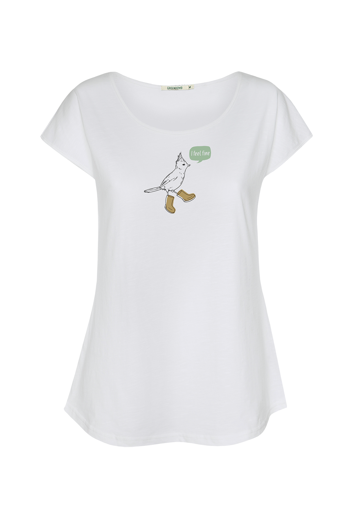 Weiß:  Sportliches T-Shirt aus Bio-Baumwolle für Damen [19913]
