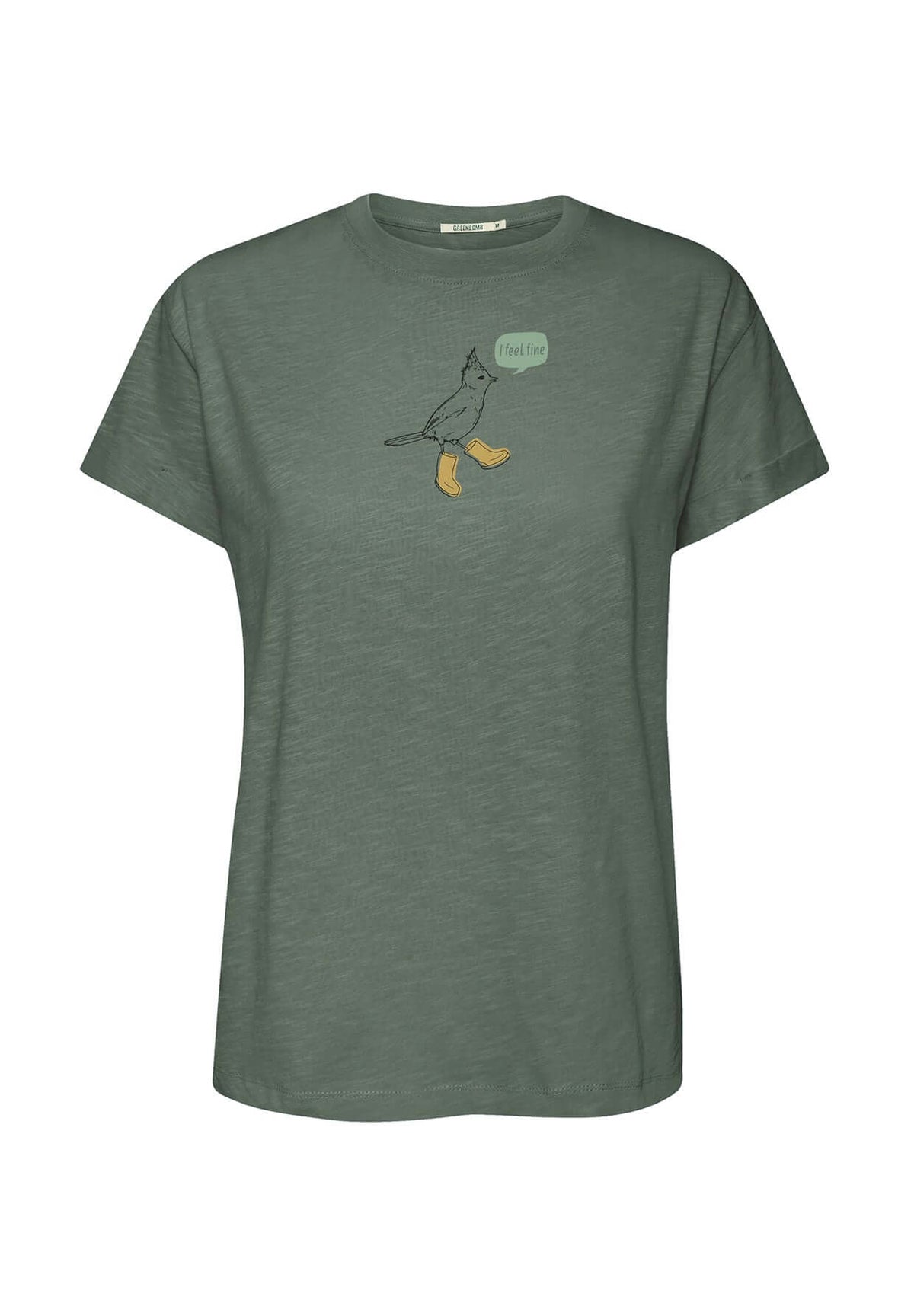 Moos Grey: Lässiges T-Shirt aus Bio-Baumwolle für Damen [19914]
