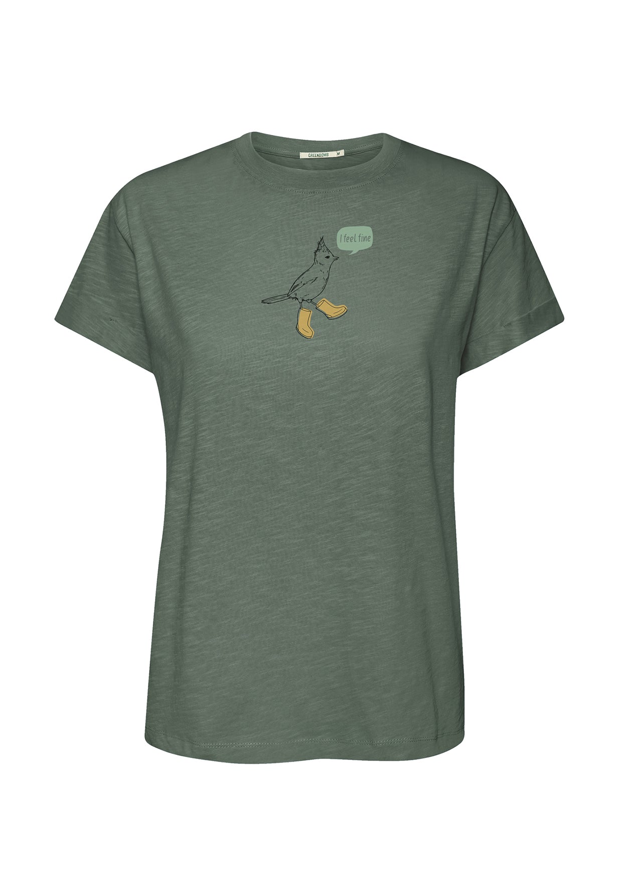 Moos Grey: Lässiges T-Shirt aus Bio-Baumwolle für Damen [19914]