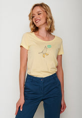 Gelb:  Lässiges T-Shirt aus Bio-Baumwolle für Damen [19915]