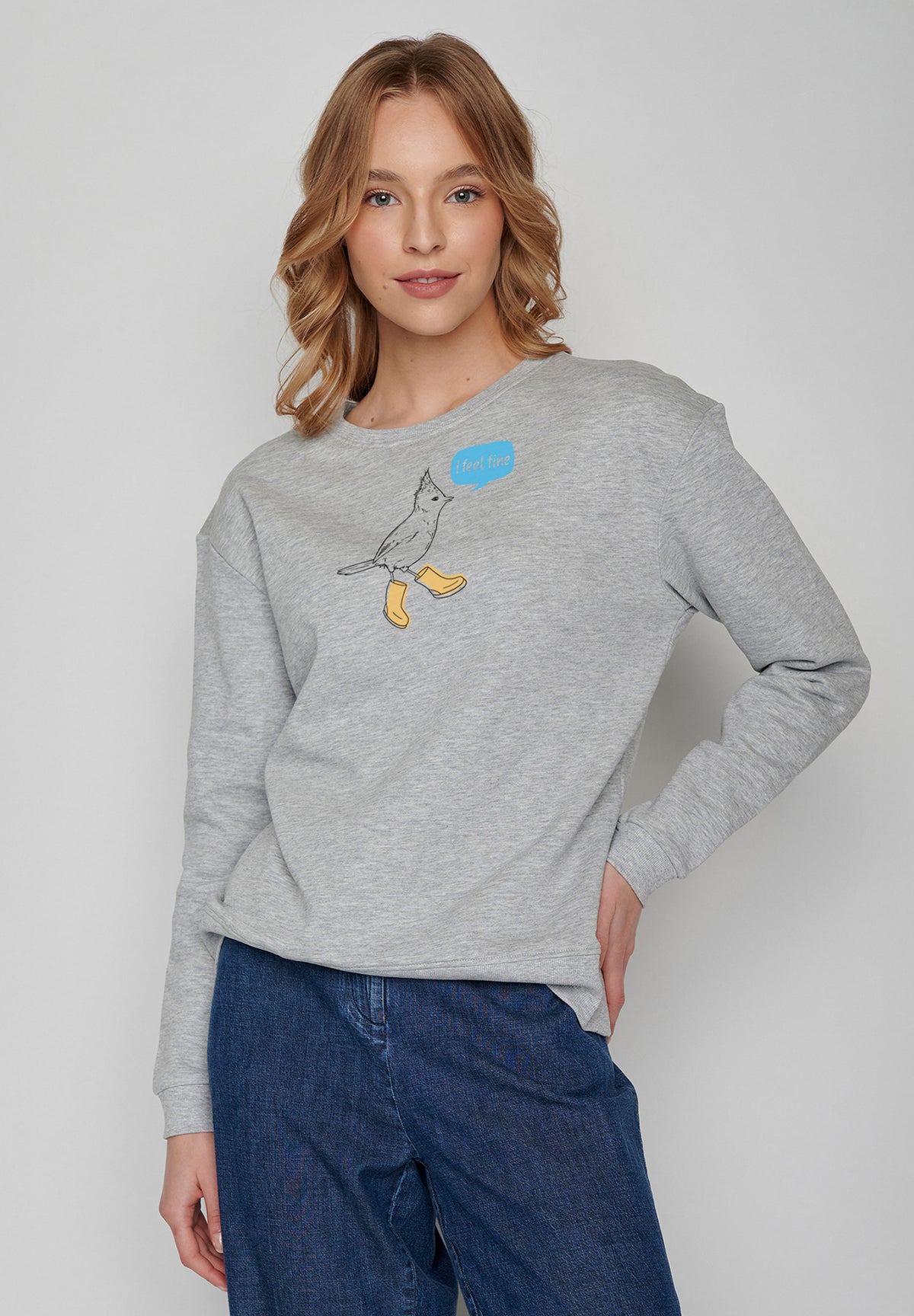Grau:  Gemütliches Sweatshirt aus Bio-Baumwolle für Damen [19920]