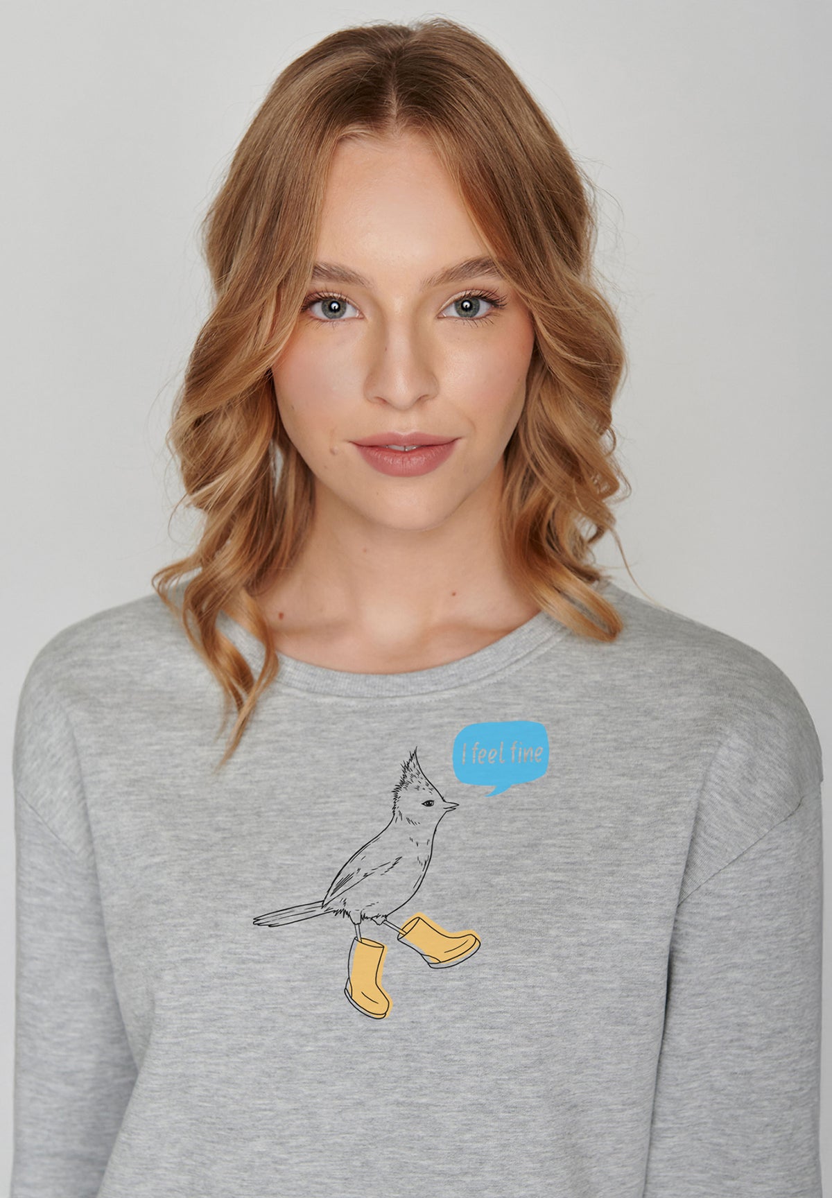 Heather Grey: Gemütliches Sweatshirt aus Bio-Baumwolle für Damen [19921]