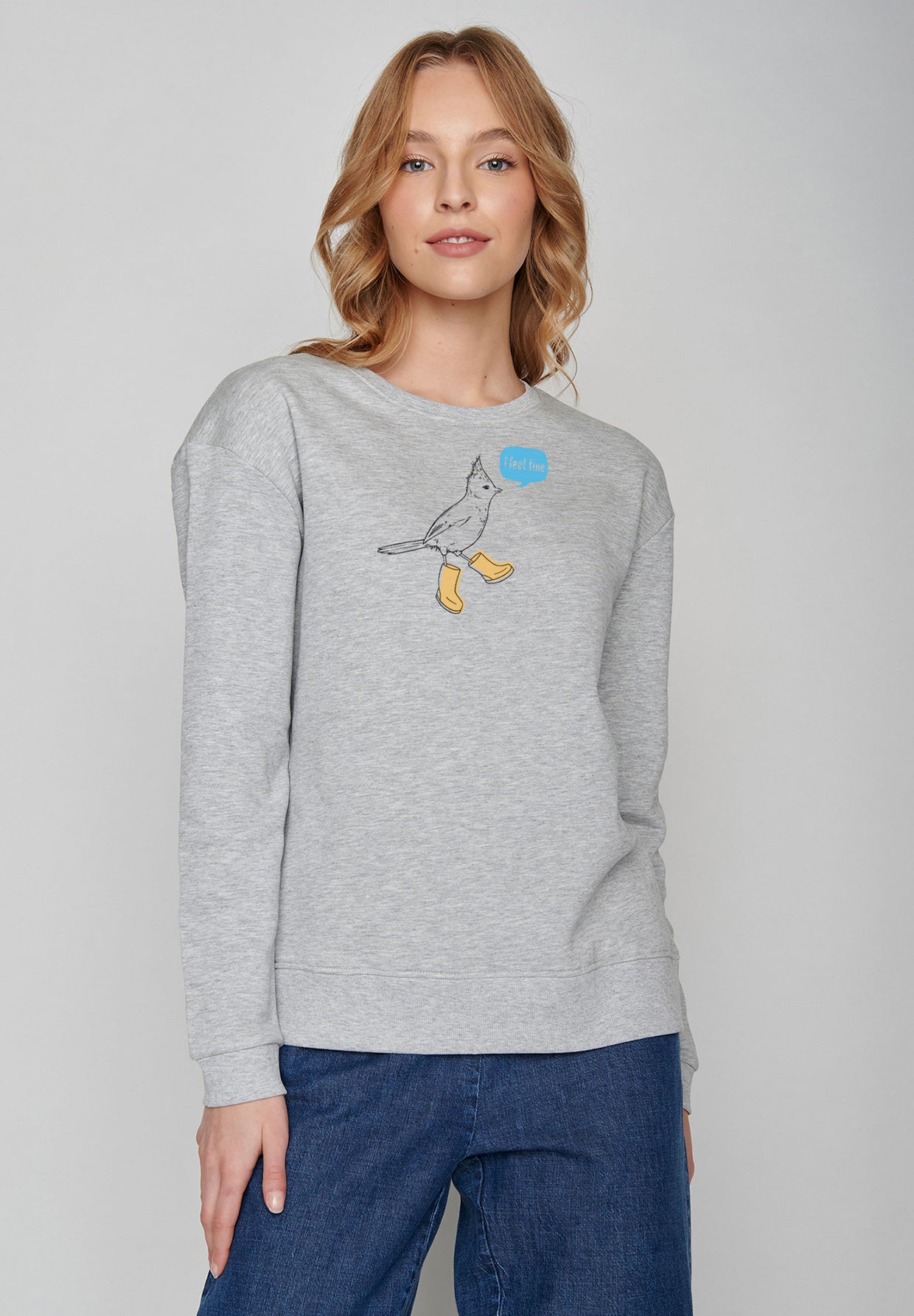 Grau:  Gemütliches Sweatshirt aus Bio-Baumwolle für Damen [19924]
