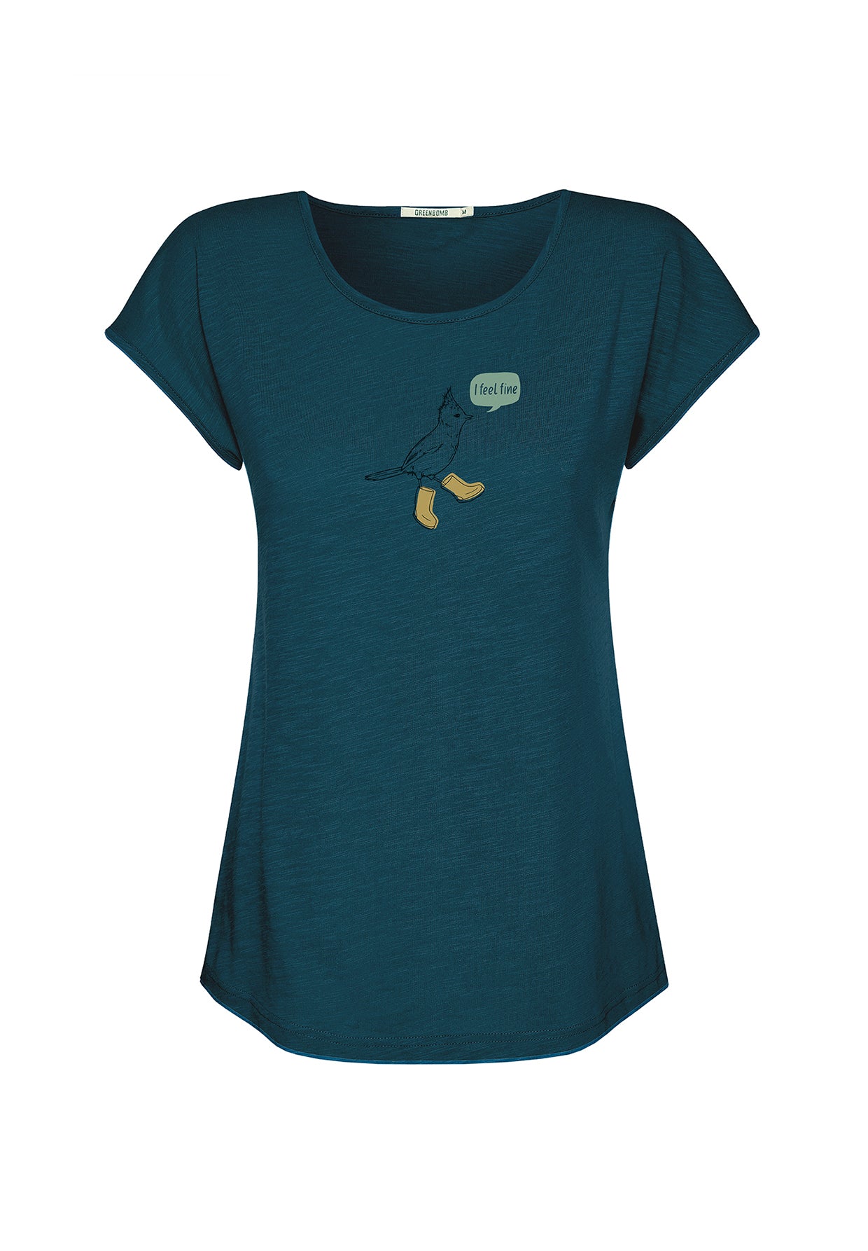 Petrol Green: Lässiges T-Shirt aus Bio-Baumwolle für Damen [19926]