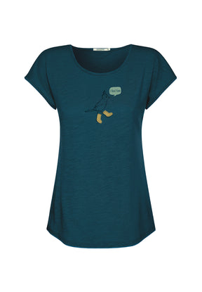 Petrol Green: Lässiges T-Shirt aus Bio-Baumwolle für Damen [19926]