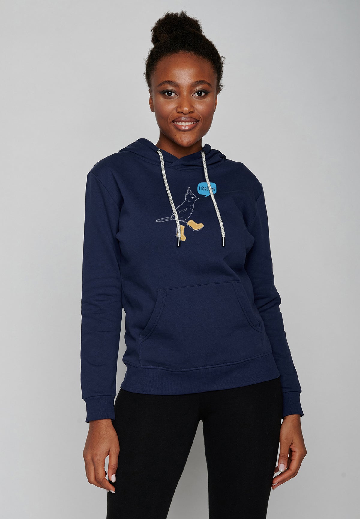 Blau:  Gemütlicher Hoodie aus Bio-Baumwolle für Damen [19927]