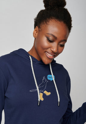 Blau:  Gemütlicher Hoodie aus Bio-Baumwolle für Damen [19928]