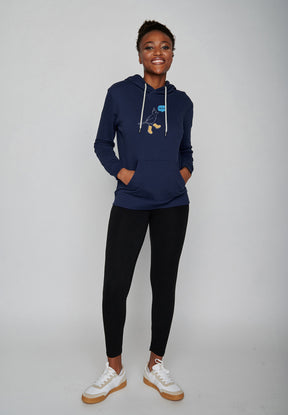 Blau:  Gemütlicher Hoodie aus Bio-Baumwolle für Damen [19930]