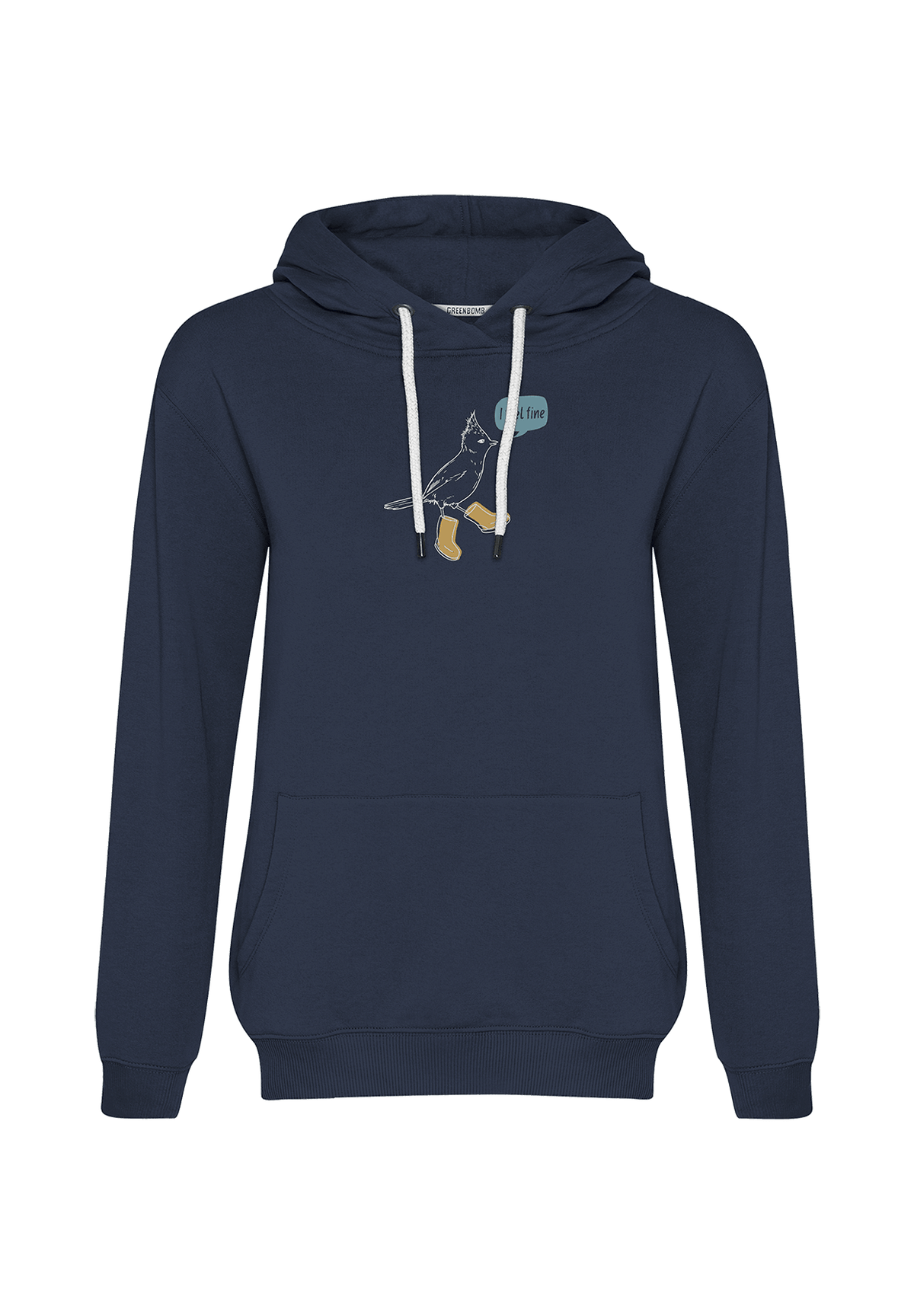 Navy: Gemütlicher Hoodie aus Bio-Baumwolle für Damen [19932]