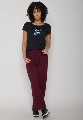 Black: Sportliches T-Shirt aus Bio-Baumwolle für Damen [19940]