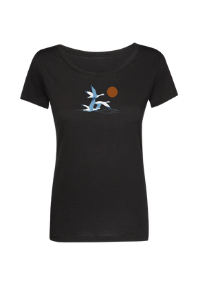 Schwarz:  Lässiges T-Shirt aus Bio-Baumwolle für Damen [19942]
