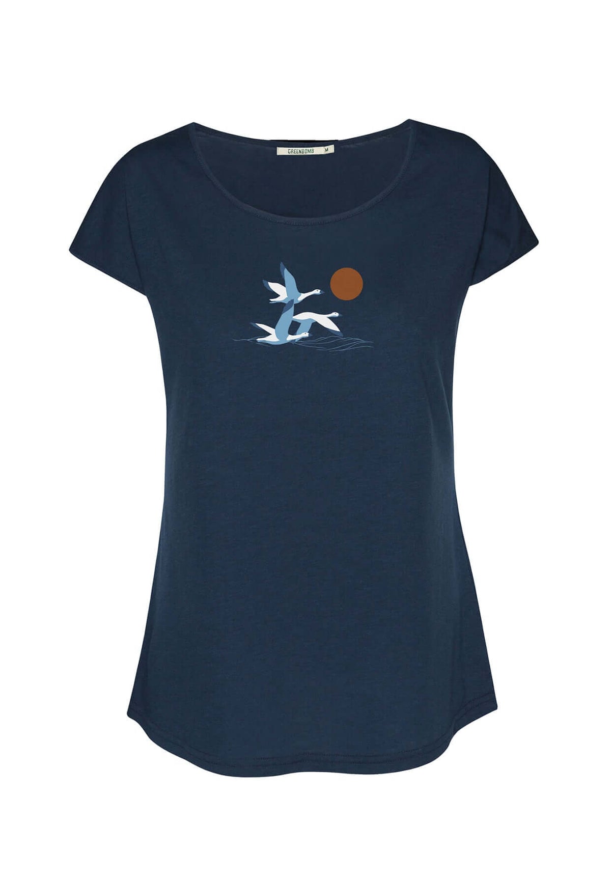 Navy: Lässiges T-Shirt aus Bio-Baumwolle für Damen [19944]