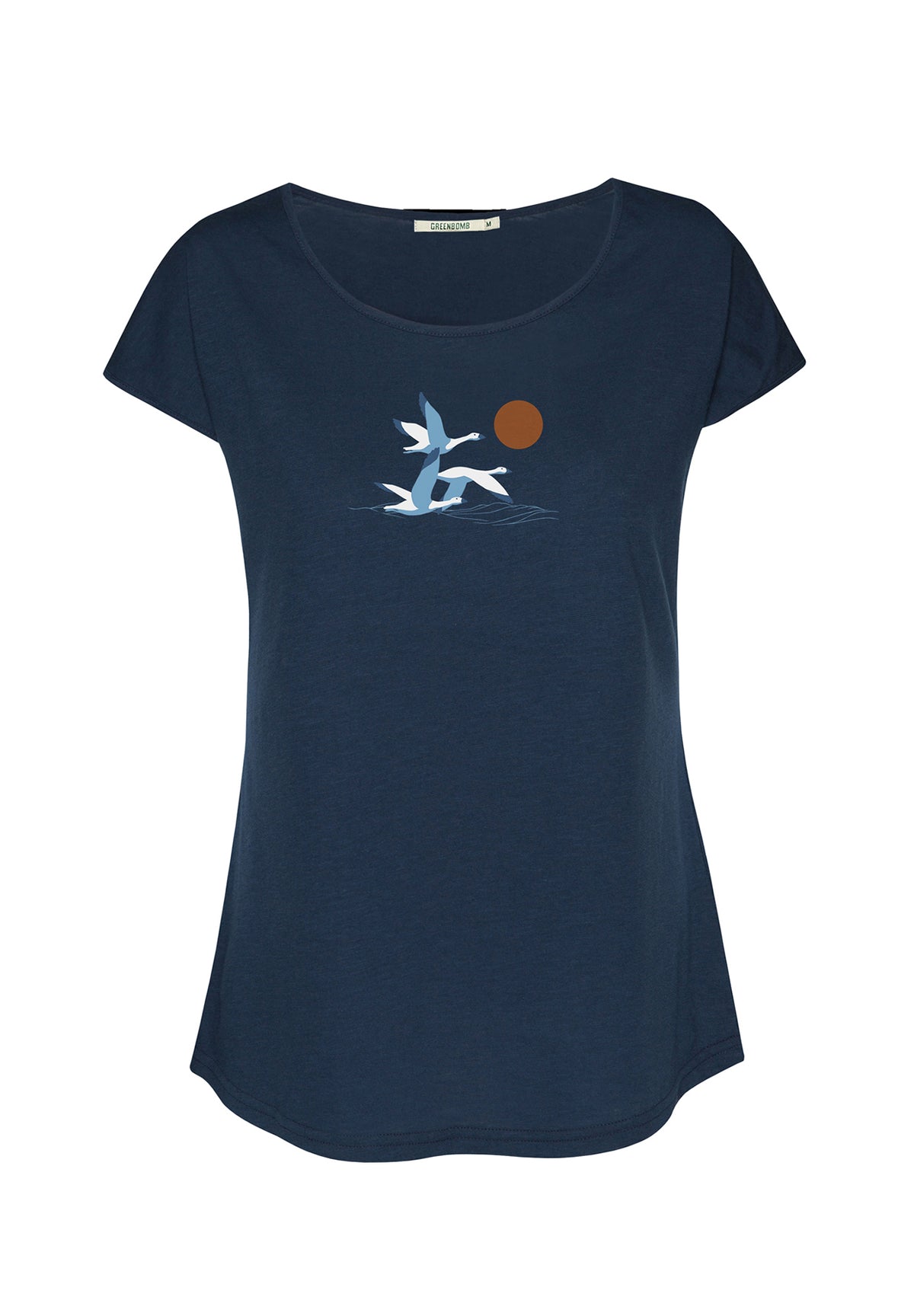 Navy: Lässiges T-Shirt aus Bio-Baumwolle für Damen [19944]