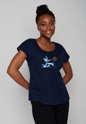 Blau:  Sportliches T-Shirt aus Bio-Baumwolle für Damen [19946]