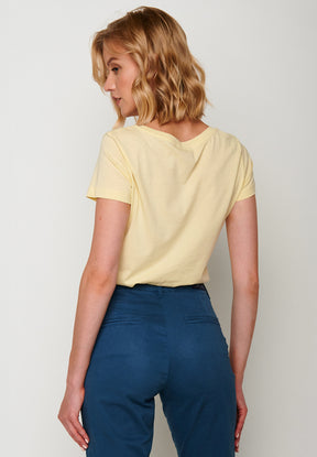 Gelb:  Lässiges T-Shirt aus Bio-Baumwolle für Damen [19953]
