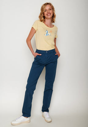 Gelb:  Lässiges T-Shirt aus Bio-Baumwolle für Damen [19955]