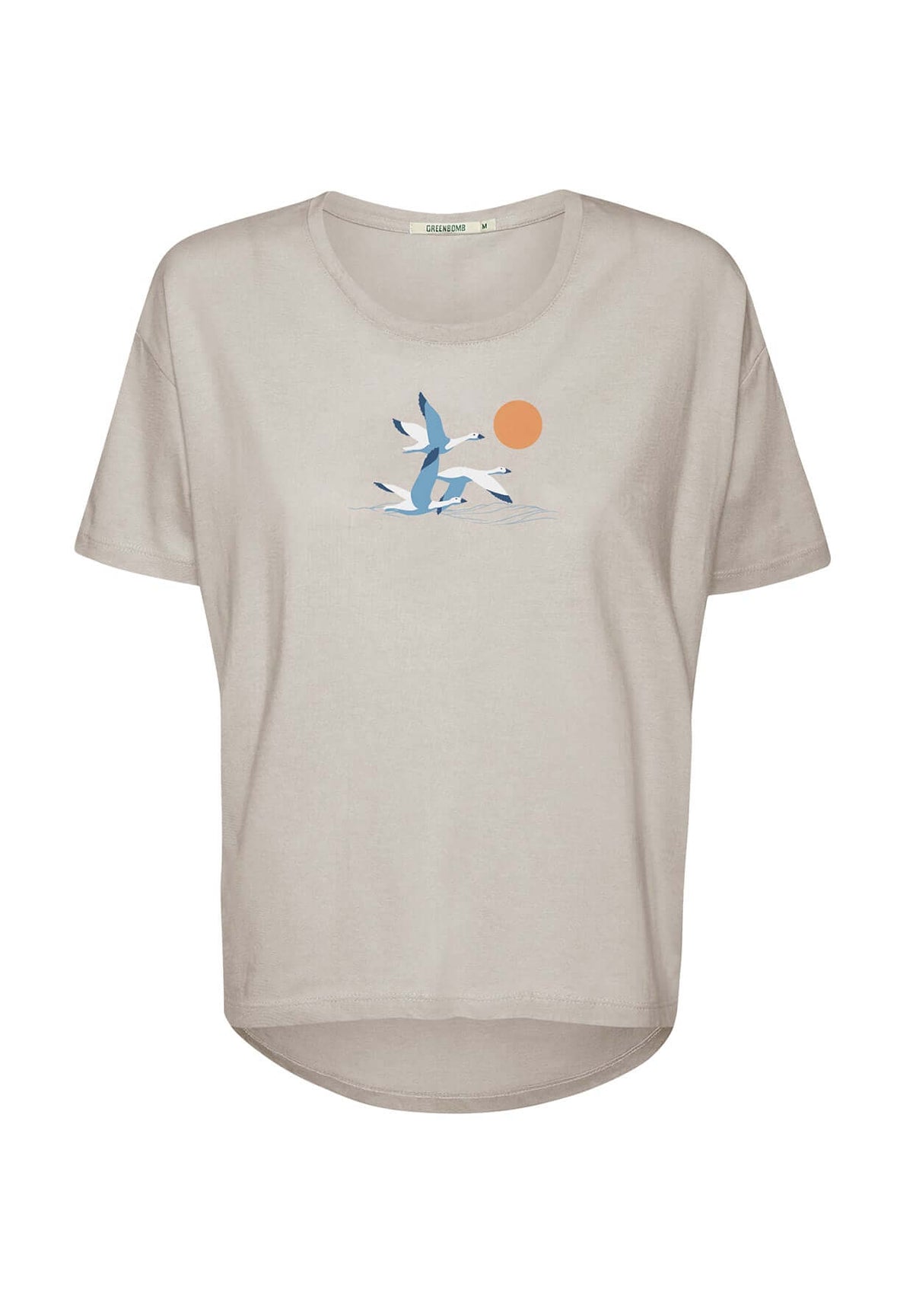 Off White: Lässiges T-Shirt aus Bio-Baumwoll-Mix für Damen [19958]