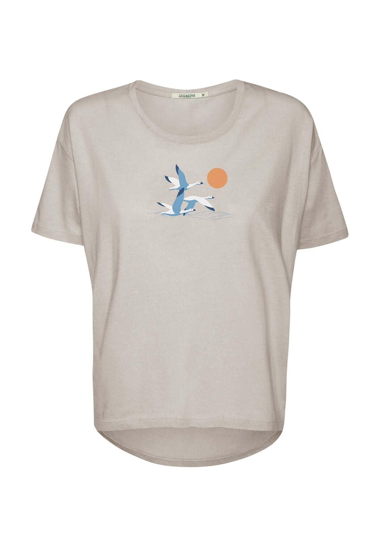 Off White: Lässiges T-Shirt aus Bio-Baumwoll-Mix für Damen [19958]