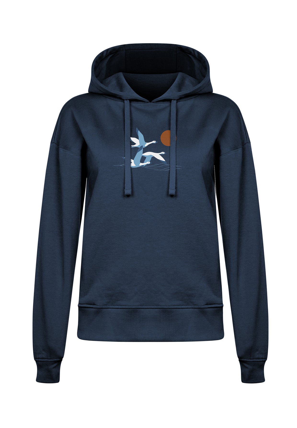 Blau:  Gemütlicher Hoodie aus Bio-Baumwoll Mix für Damen [19959]