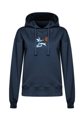 Blau:  Gemütlicher Hoodie aus Bio-Baumwoll Mix für Damen [19959]