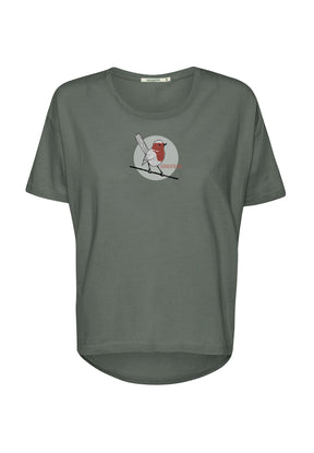 Grün:  Lässiges T-Shirt aus Bio-Baumwoll Mix für Damen [19966]