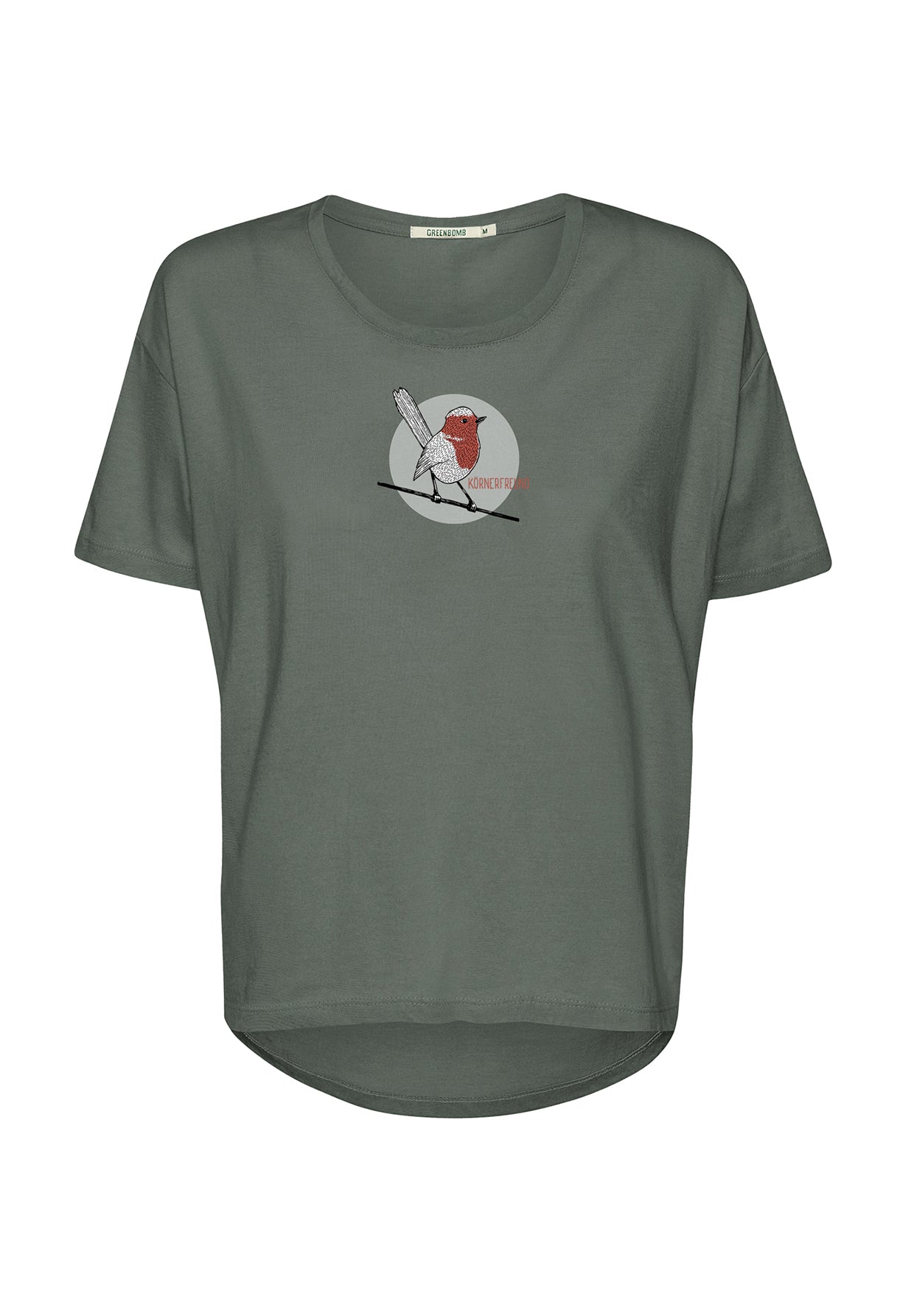 Olive: Lässiges T-Shirt aus Bio-Baumwoll-Mix für Damen [19966]