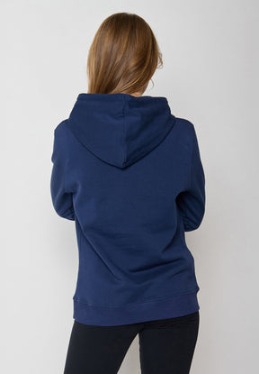 Navy: Gemütlicher Hoodie aus Bio-Baumwolle für Damen [19969]