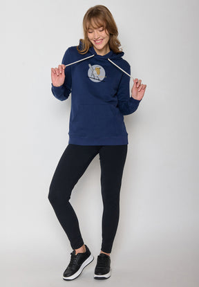 Navy: Gemütlicher Hoodie aus Bio-Baumwolle für Damen [19970]