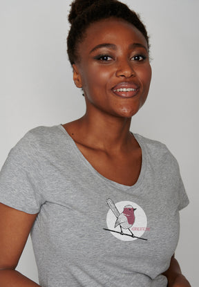 Heather Grey: Sportliches T-Shirt aus Bio-Baumwolle für Damen [19977]