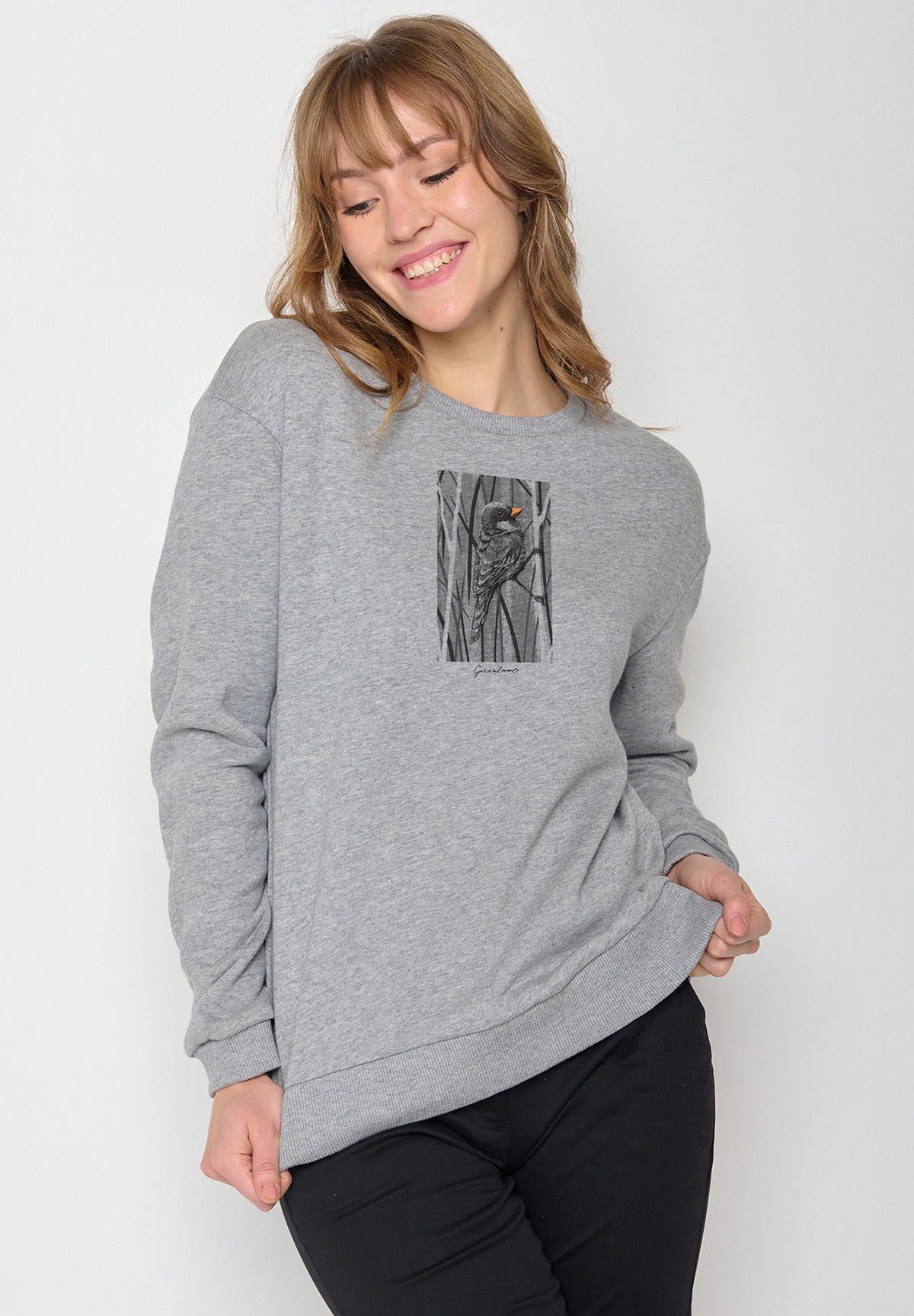 Grau:  Gemütliches Sweatshirt aus Bio-Baumwolle für Damen [19980]