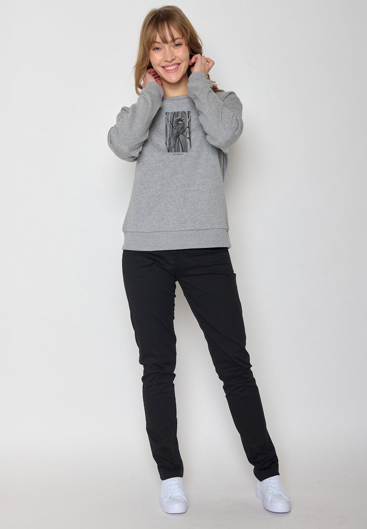 Heather Grey: Gemütliches Sweatshirt aus Bio-Baumwolle für Damen [19982]