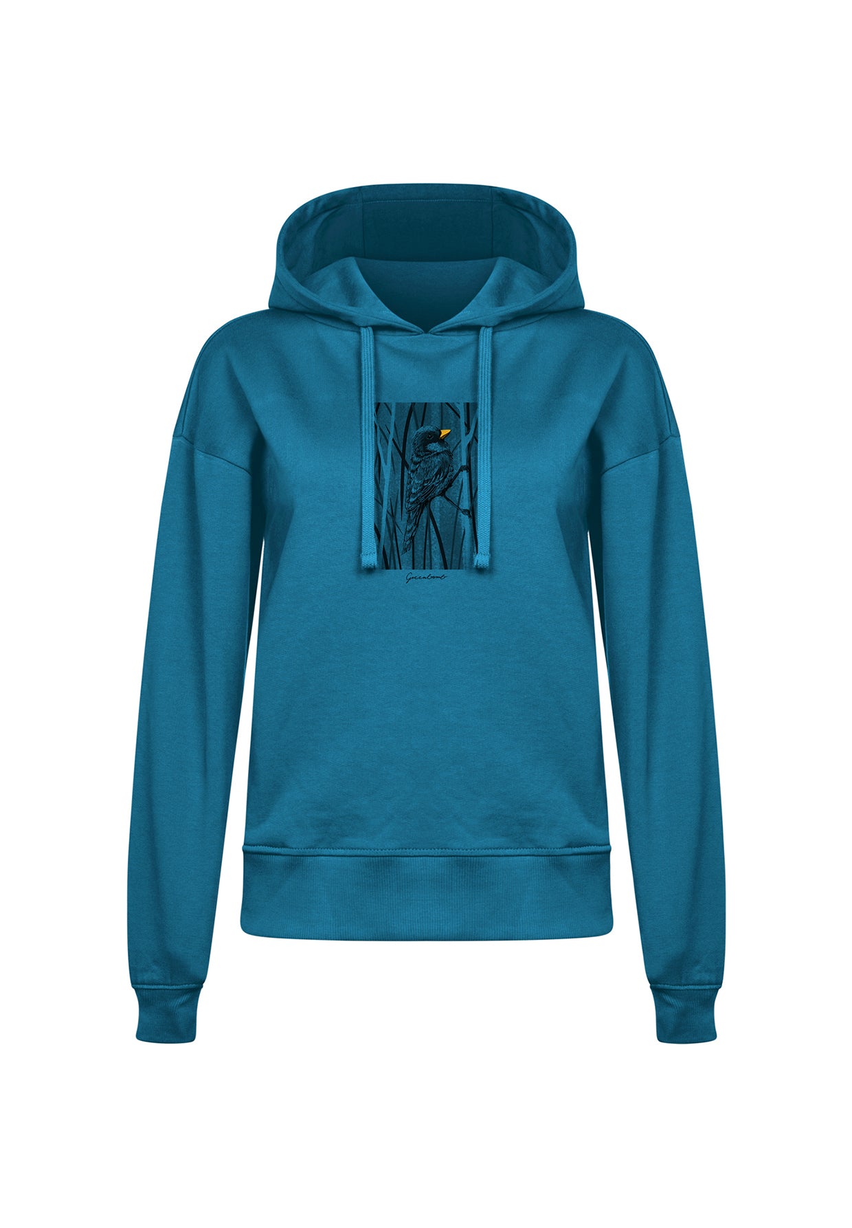 Rich Blue: Gemütlicher Hoodie aus Bio-Baumwoll Mix für Damen [19985]