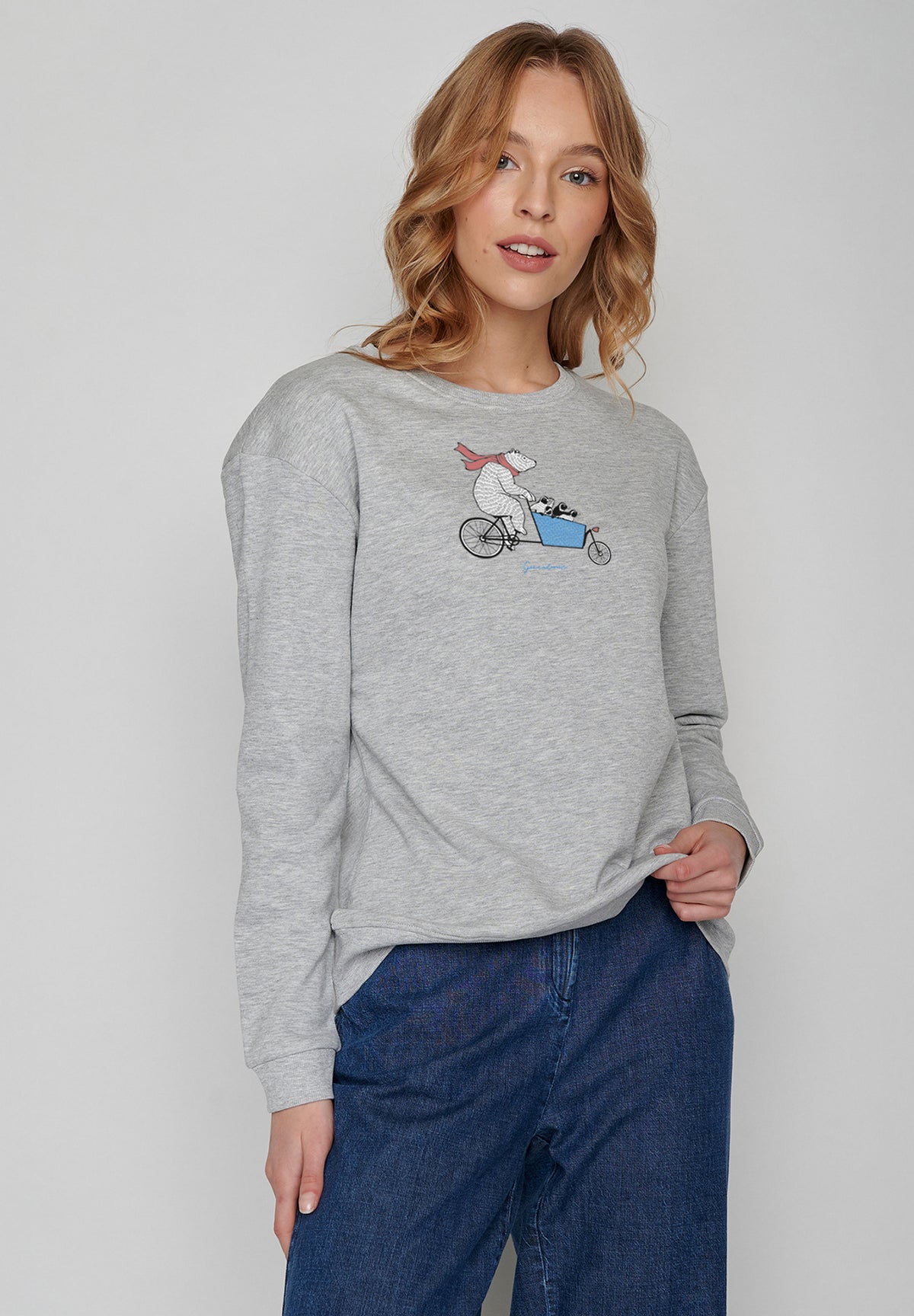 Grau:  Gemütliches Sweatshirt aus Bio-Baumwolle für Damen [19994]