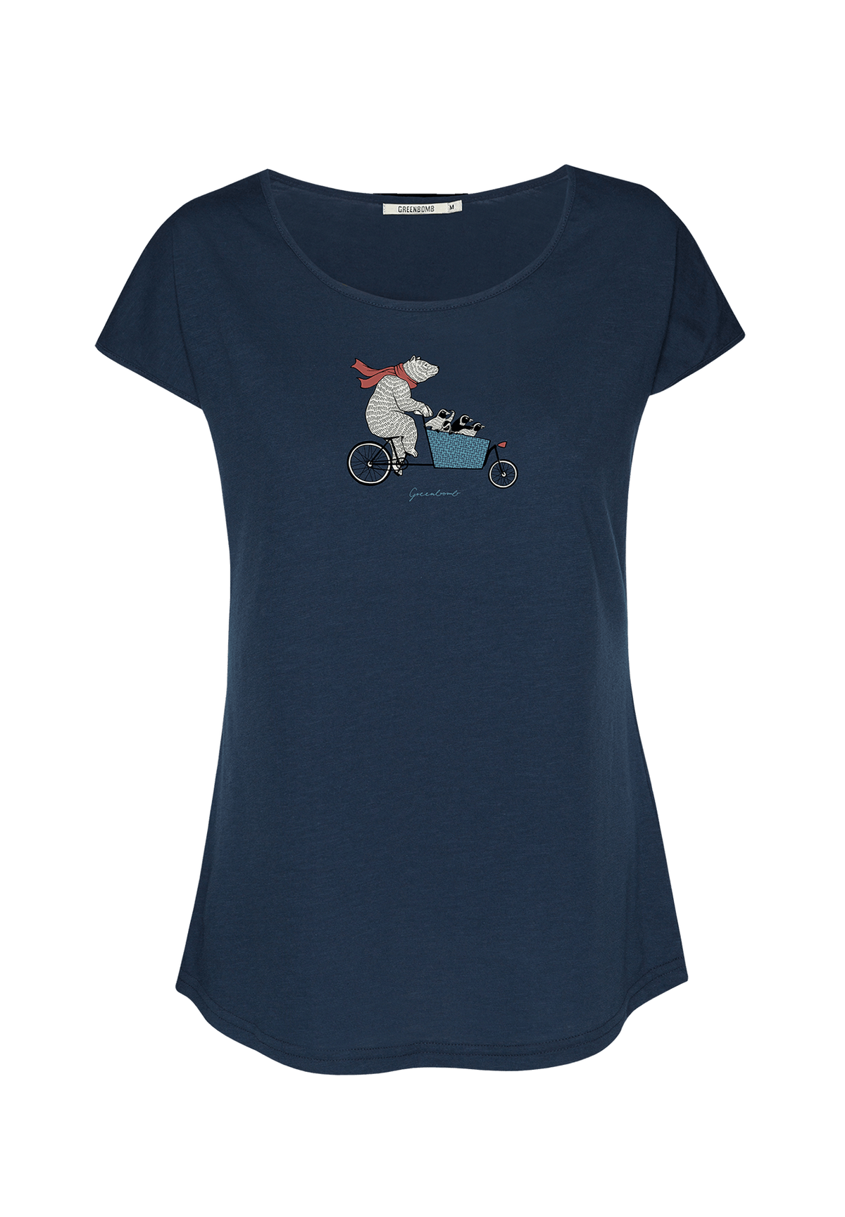 Navy: Lässiges T-Shirt aus Bio-Baumwolle für Damen [20004]