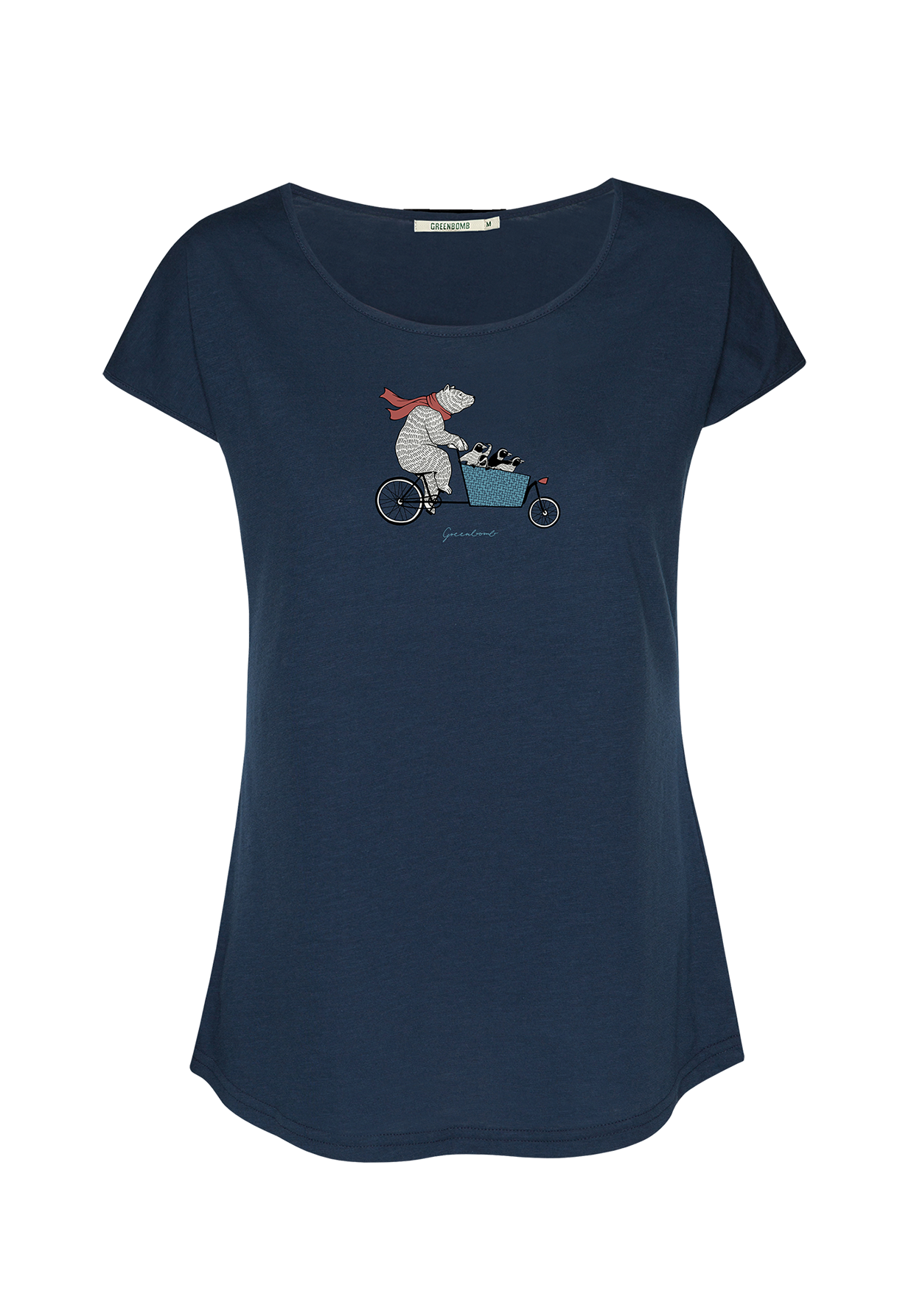 Navy: Lässiges T-Shirt aus Bio-Baumwolle für Damen [20004]