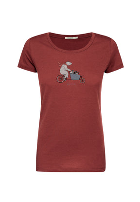 Rot:  Lässiges T-Shirt aus Bio-Baumwolle für Damen [20005]