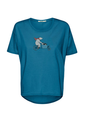 Blau:  Lässiges T-Shirt aus Bio-Baumwoll Mix für Damen [20006]