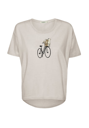 Weiß:  Lässiges T-Shirt aus Bio-Baumwoll Mix für Damen [20007]