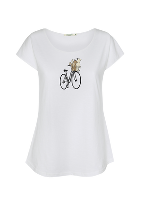 Weiß:  Sportliches T-Shirt aus Bio-Baumwolle für Damen [20014]