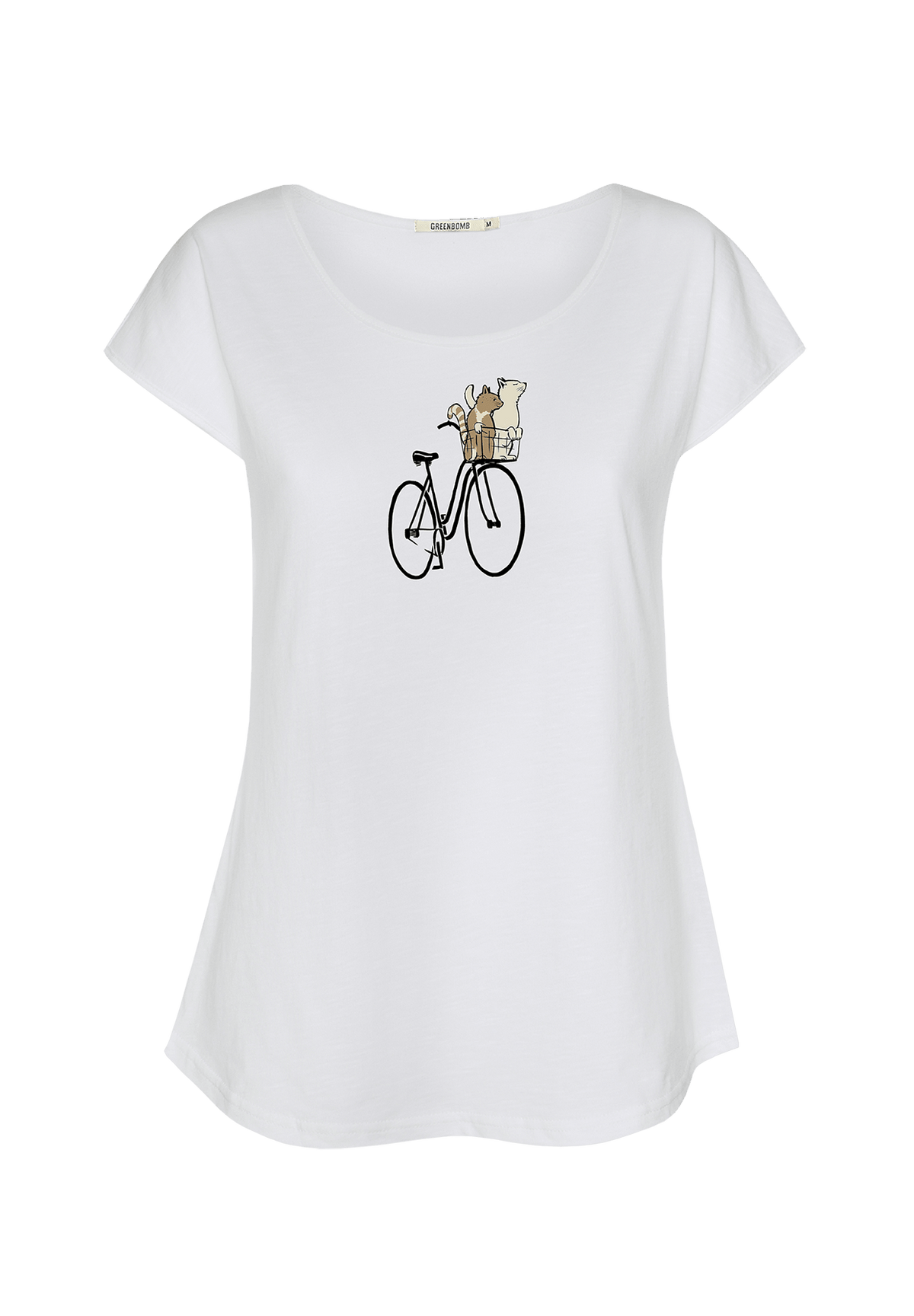 White: Lässiges T-Shirt aus Bio-Baumwolle für Damen [20014]