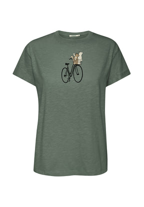 Moos Grey: Lässiges T-Shirt aus Bio-Baumwolle für Damen [20015]