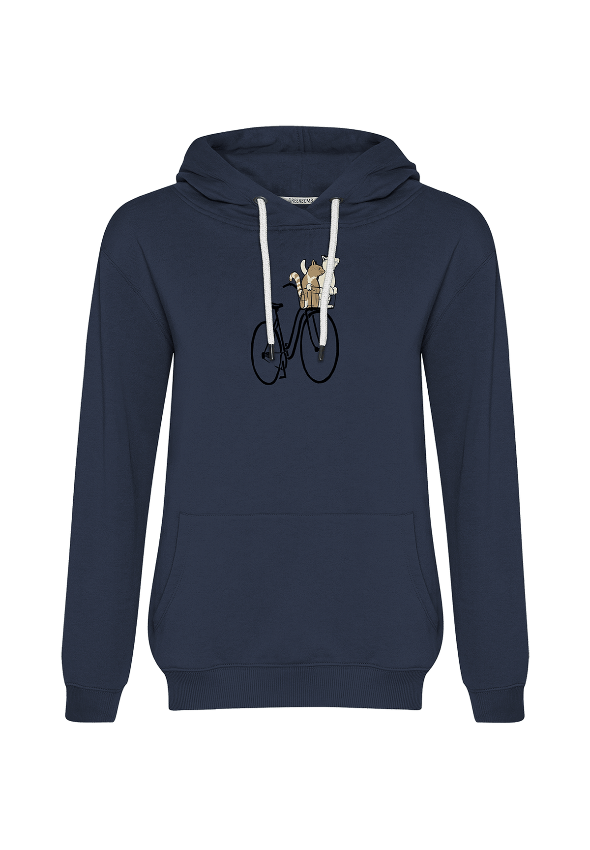 Navy: Gemütlicher Hoodie aus Bio-Baumwolle für Damen [20021]