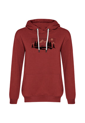 Rot:  Gemütlicher Hoodie aus Bio-Baumwolle für Damen [20024]