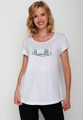 Weiß:  Sportliches T-Shirt aus Bio-Baumwolle für Damen [20025]