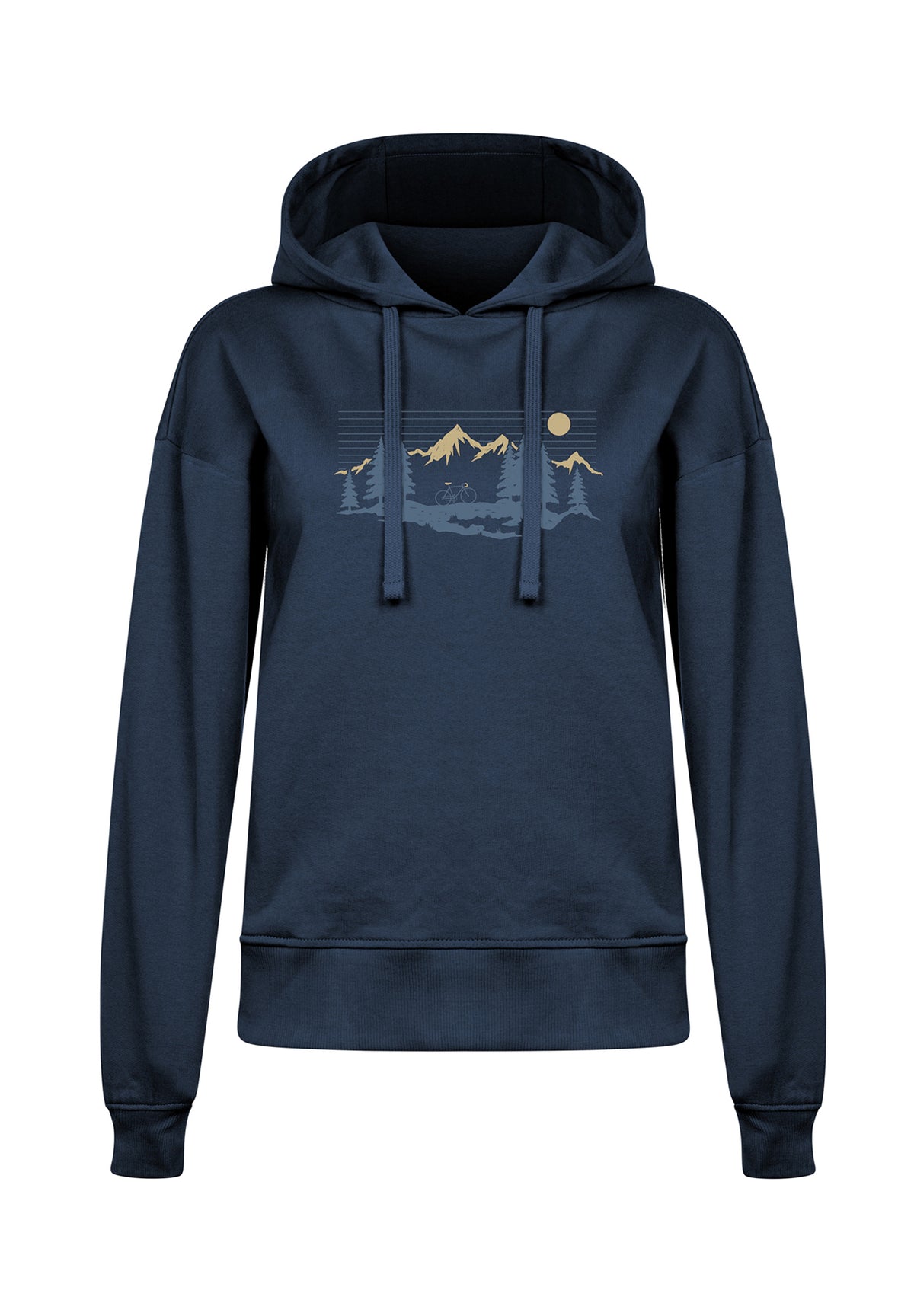 Blau:  Gemütlicher Hoodie aus Bio-Baumwoll Mix für Damen [20033]