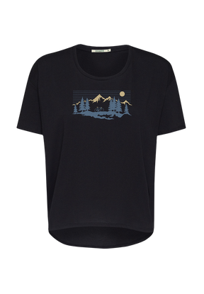 Black: Lässiges T-Shirt aus Bio-Baumwoll-Mix für Damen [20040]