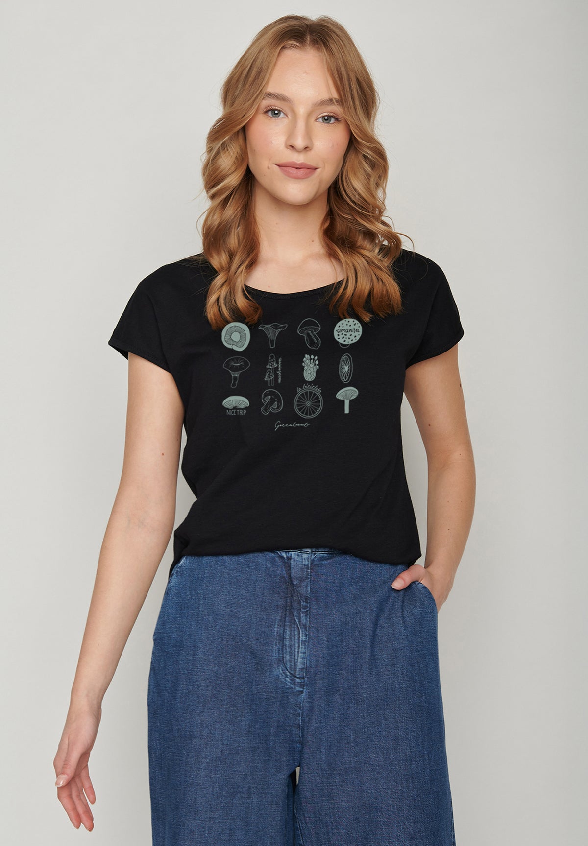 Schwarz:  Sportliches T-Shirt aus Bio-Baumwolle für Damen [20042]