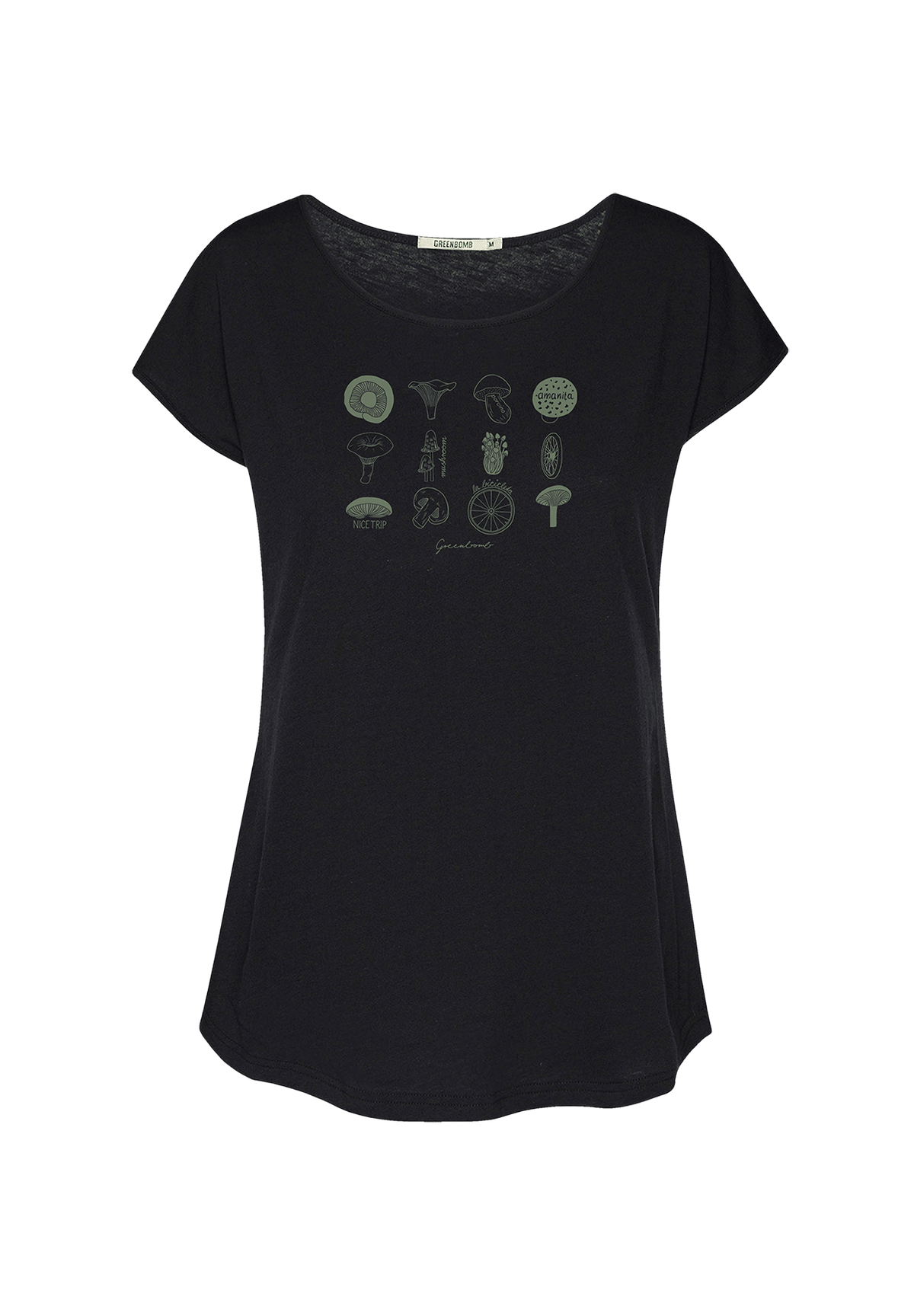 Black: Lässiges T-Shirt aus Bio-Baumwolle für Damen [20046]
